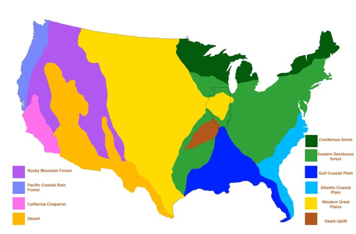 Map of north america biomes